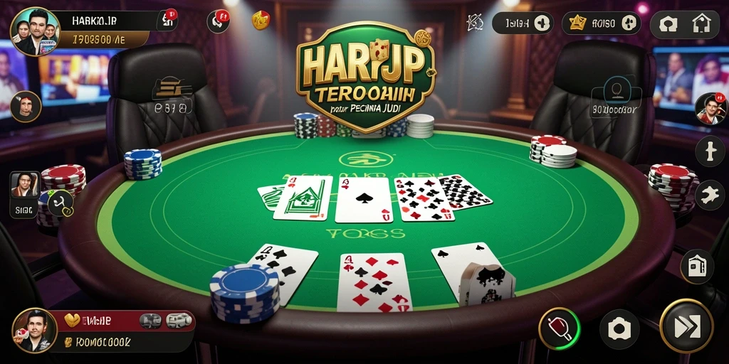 Screenshot tampilan gameplay Poker di HARAPJP yang seru dan interaktif.