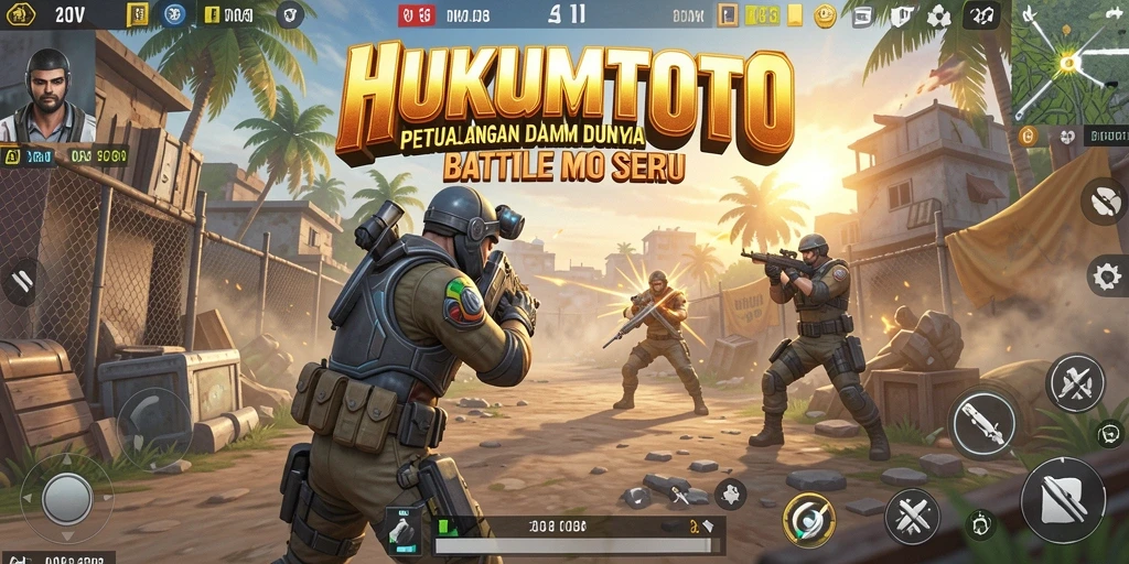 Gameplay mendebarkan dalam HUKUMTOTO dengan aksi Battle Royale.