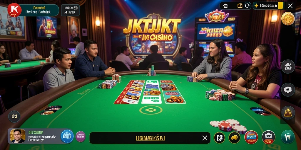 Tampilan permainan Live Casino yang seru dan interaktif di JKTJKT.