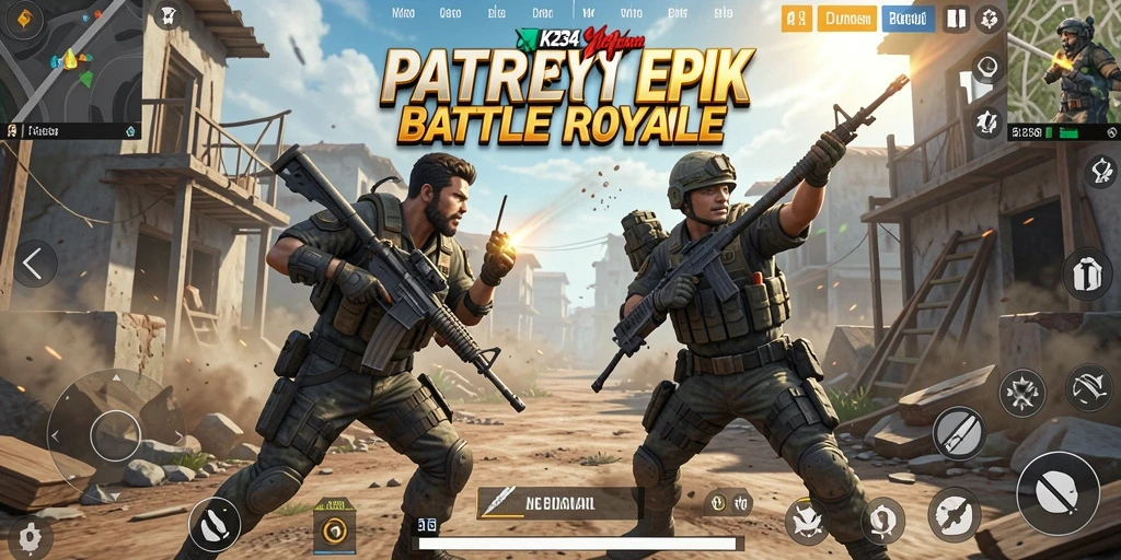 Tampilan gameplay K234 yang menegangkan di arena Battle Royale.