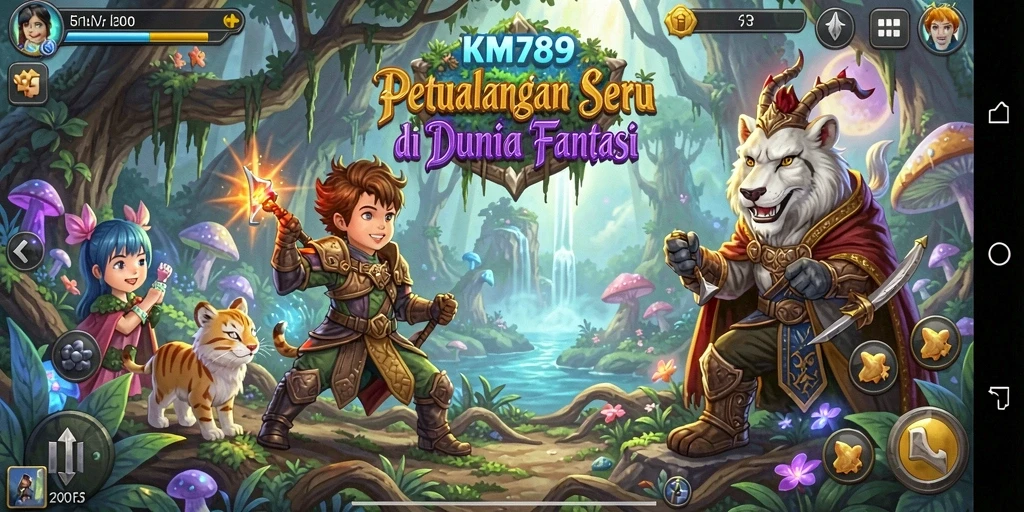 Screenshot utama KM789 menunjukkan aksi seru dalam petualangan.