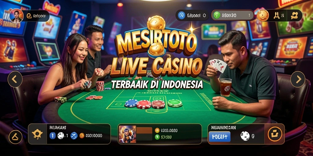 Tampilan gameplay menarik dari permainan Live Casino di MESIRTOTO.