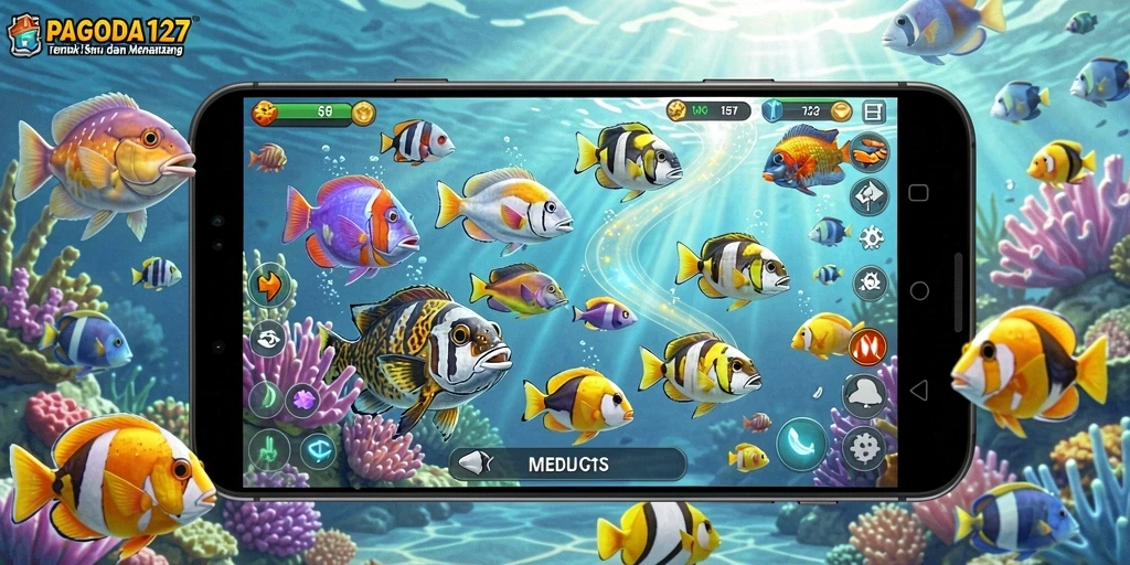 Tampilan gameplay seru dari PAGODA127 yang penuh aksi Tembak Ikan.