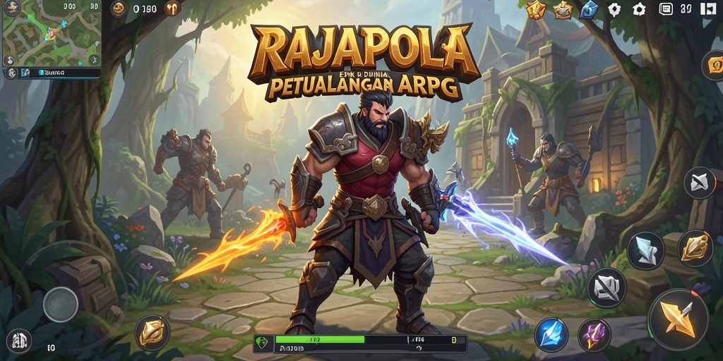 Gameplay seru RAJAPOLA dengan pertempuran epik di dunia fantasi.